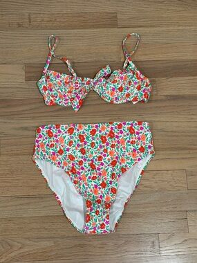 NWOT J.Crew Floral Bikini Set, Size 34B + Medium
